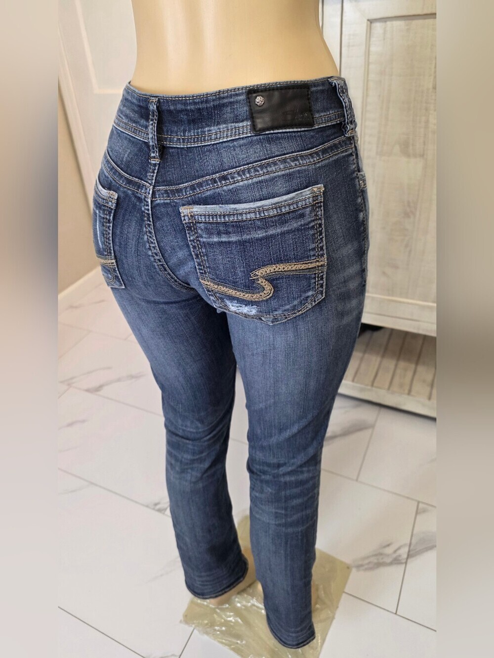 Silver Suki Jeans Mid Straight Denim